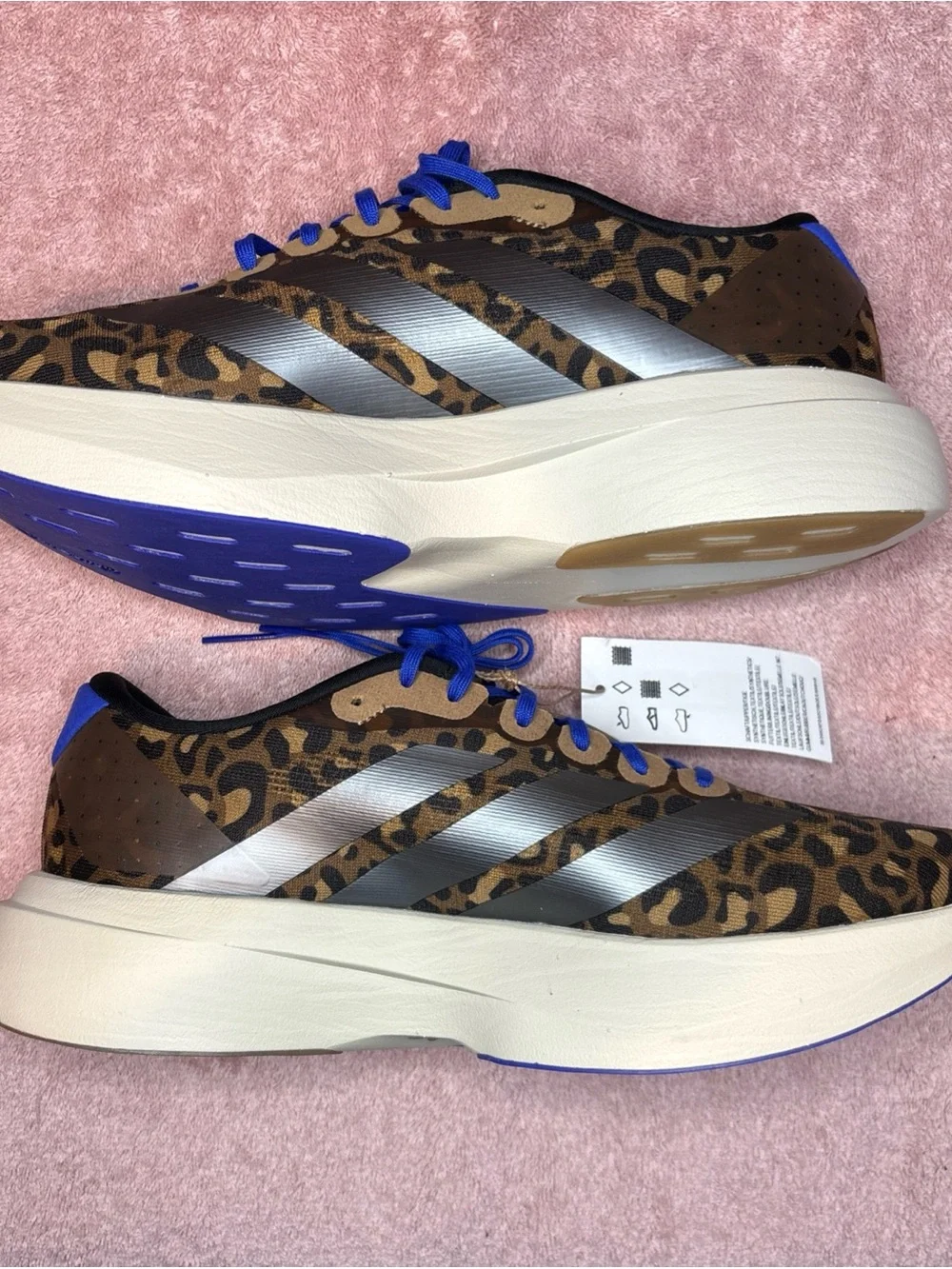 Adidas Adizero Evo SL men’s athletic shoes leopard print brown JS4493 Size 9.5